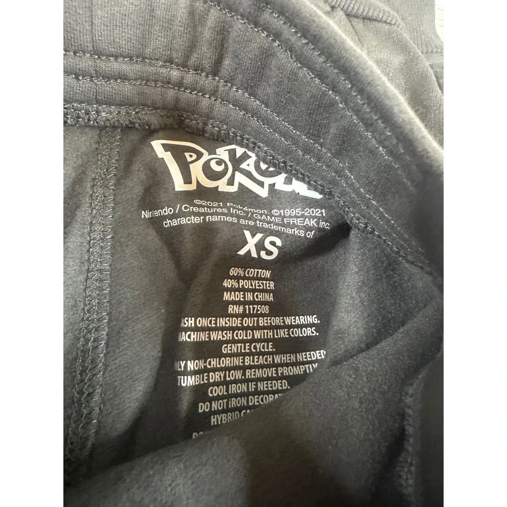Pokemon Pikachu Pika Pika Graphic Joggers Charcoal Gray Kids XS NWT PKM3640